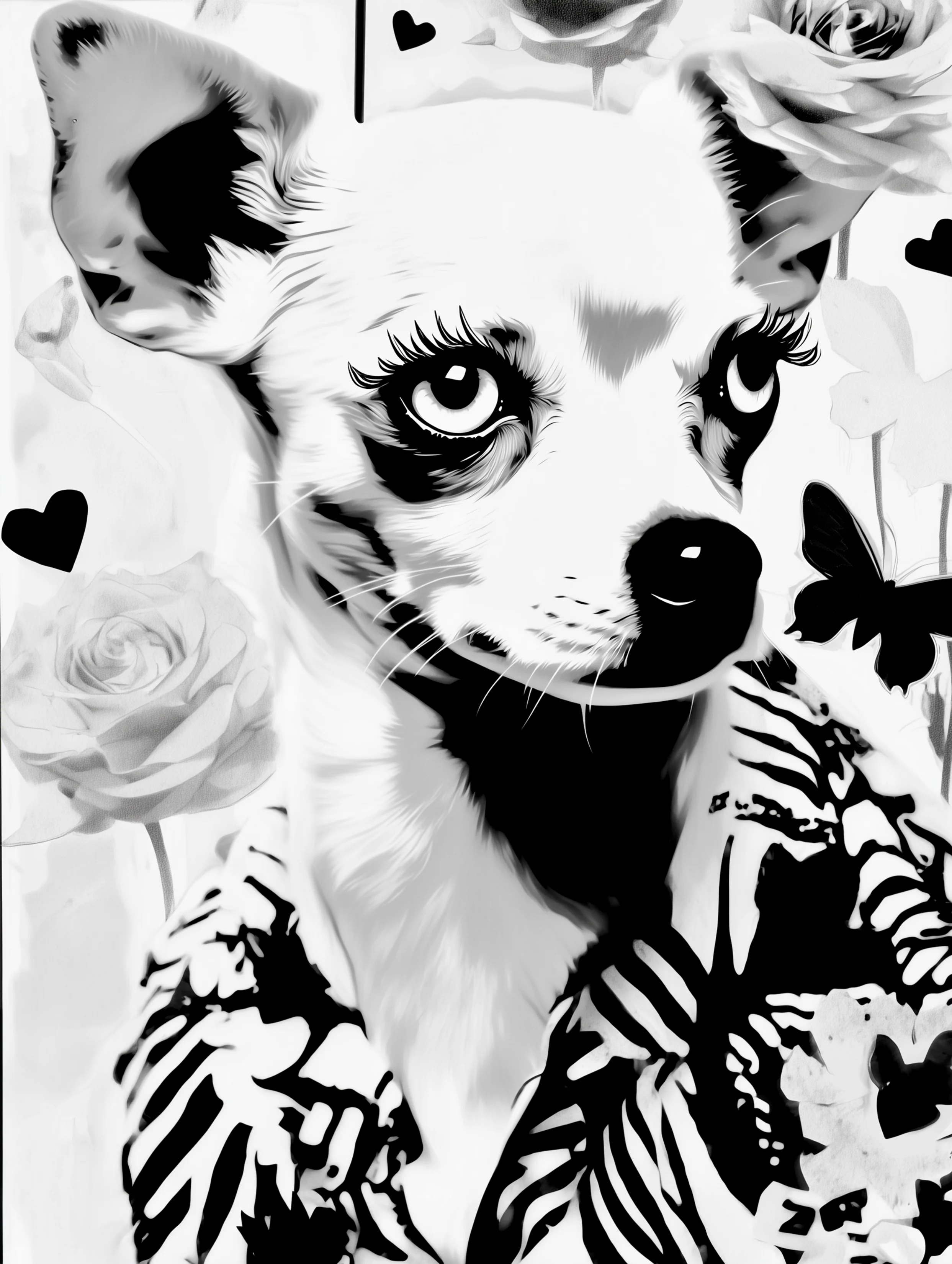 Free printable dog coloring page for adults featuring chihuahua with hawaiian shirt